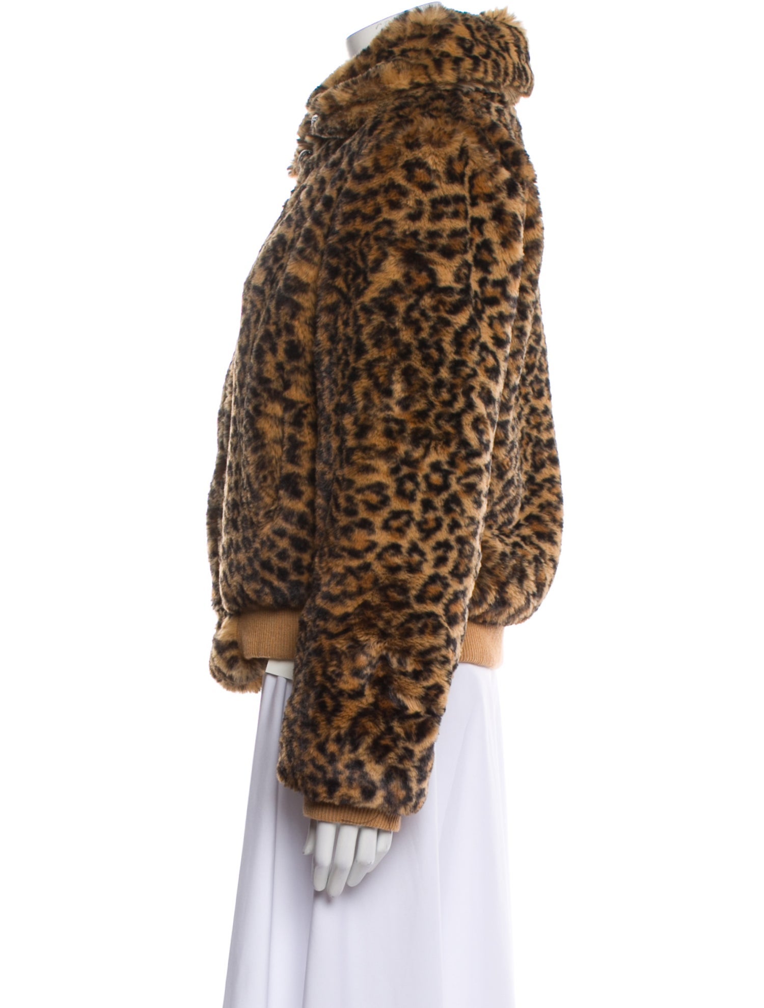 Generation Love Faux Fur Animal Print Faux Fur Jacket