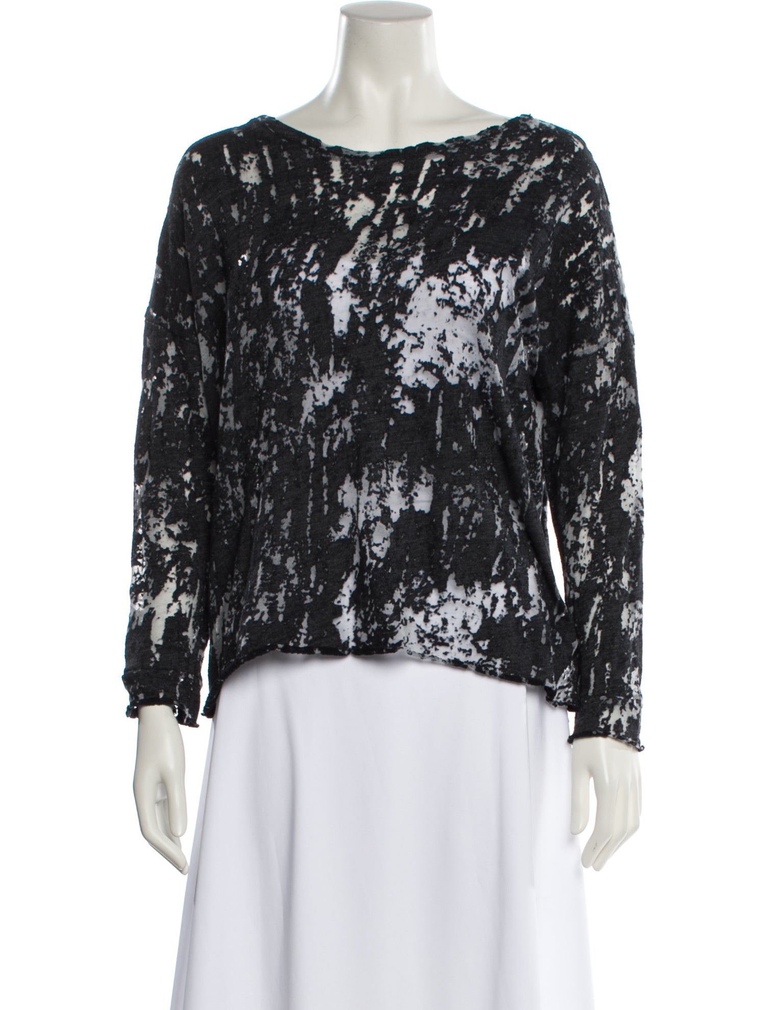 Generation Love Printed Bateau Neckline Blouse