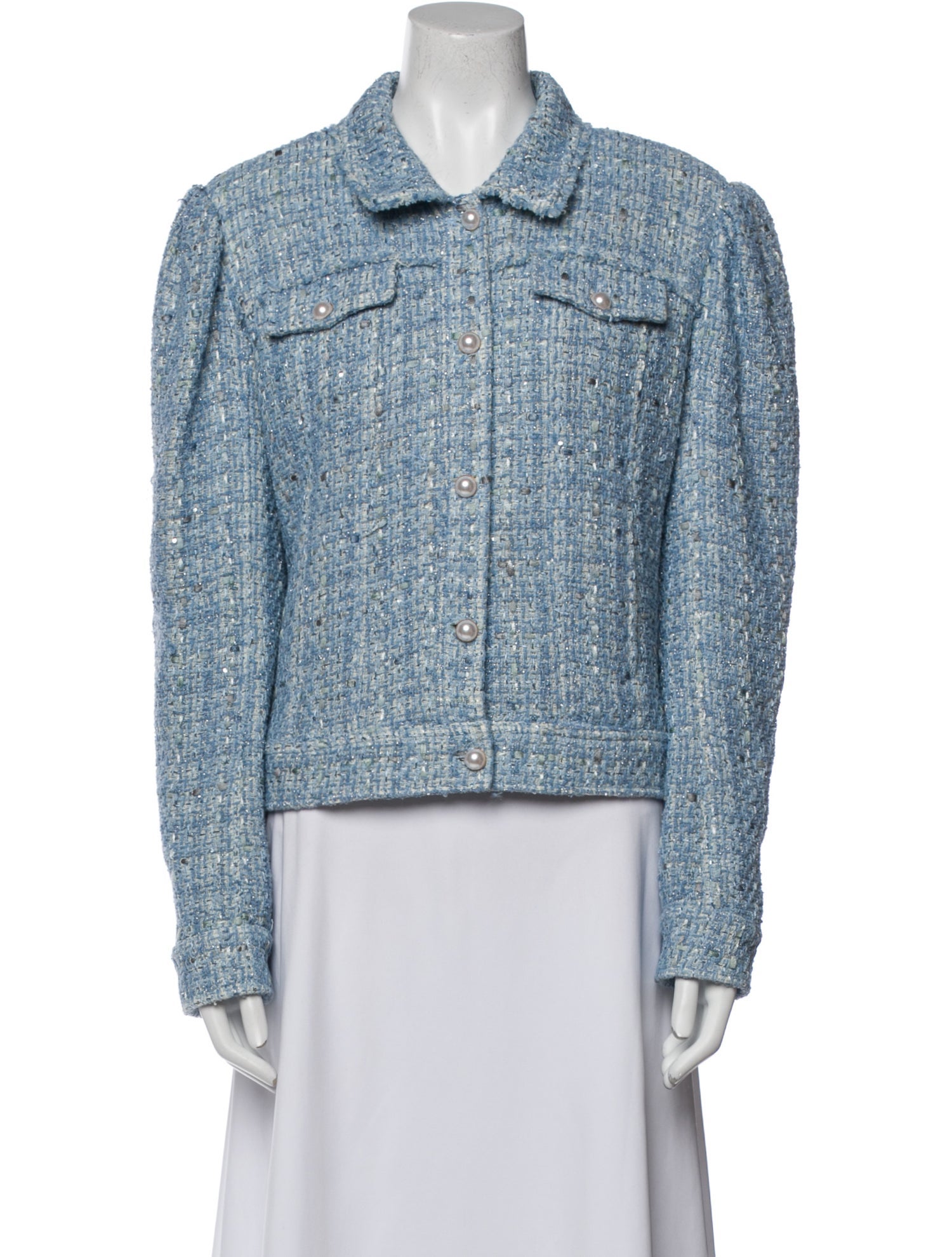 Generation Love Tweed Tweed Pattern Denim Jacket