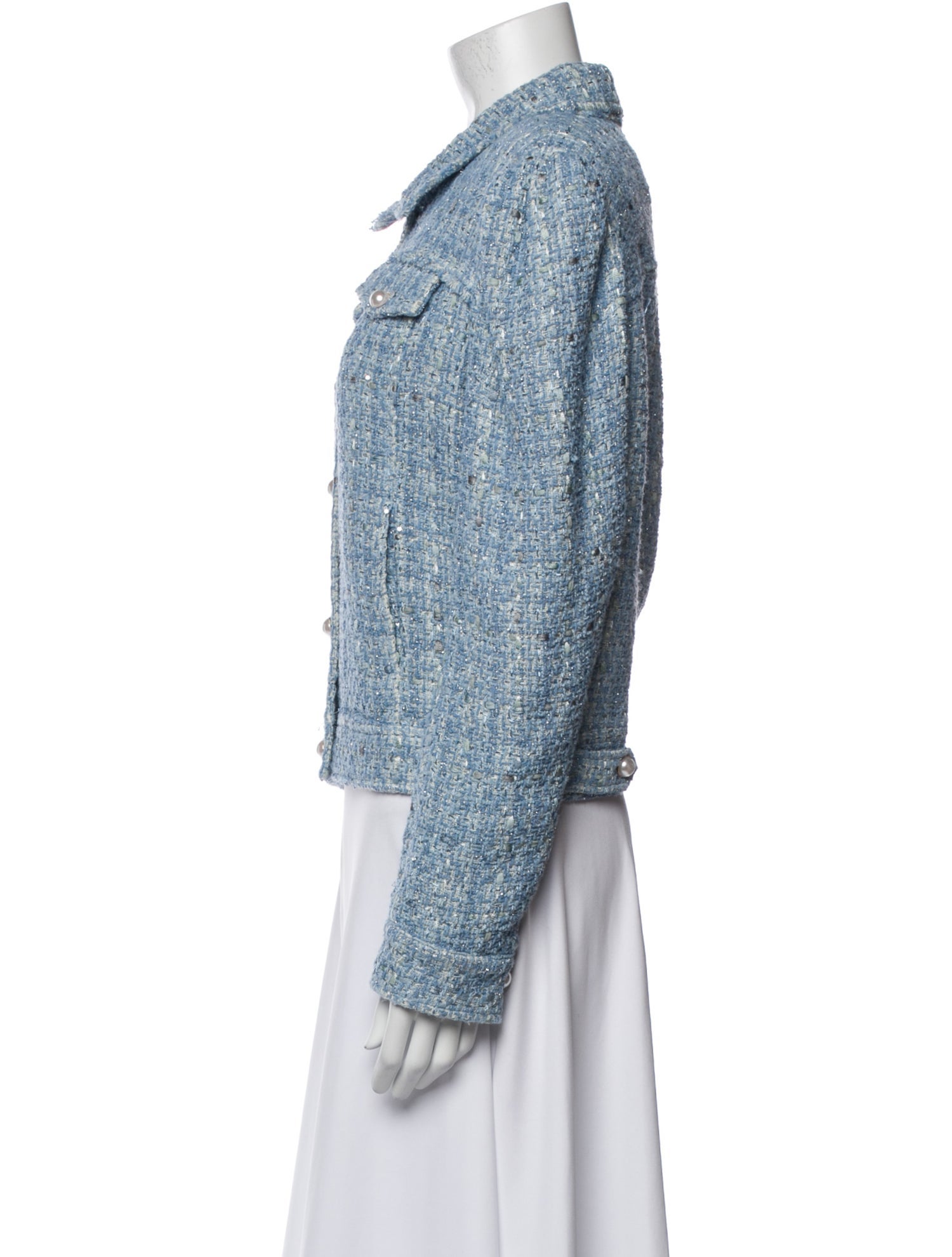 Generation Love Tweed Tweed Pattern Denim Jacket