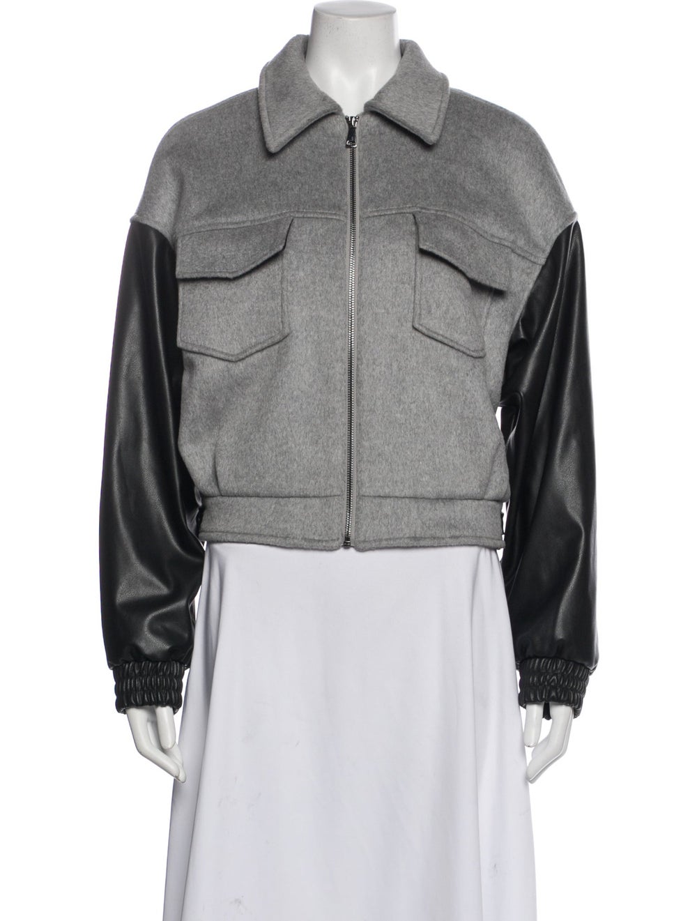 Generation Love Wool Colorblock Pattern Bomber Ja… - image 1