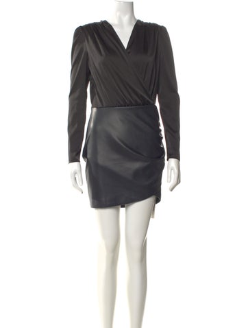 Pre-owned Generation Love V-neck Mini Dress In Black