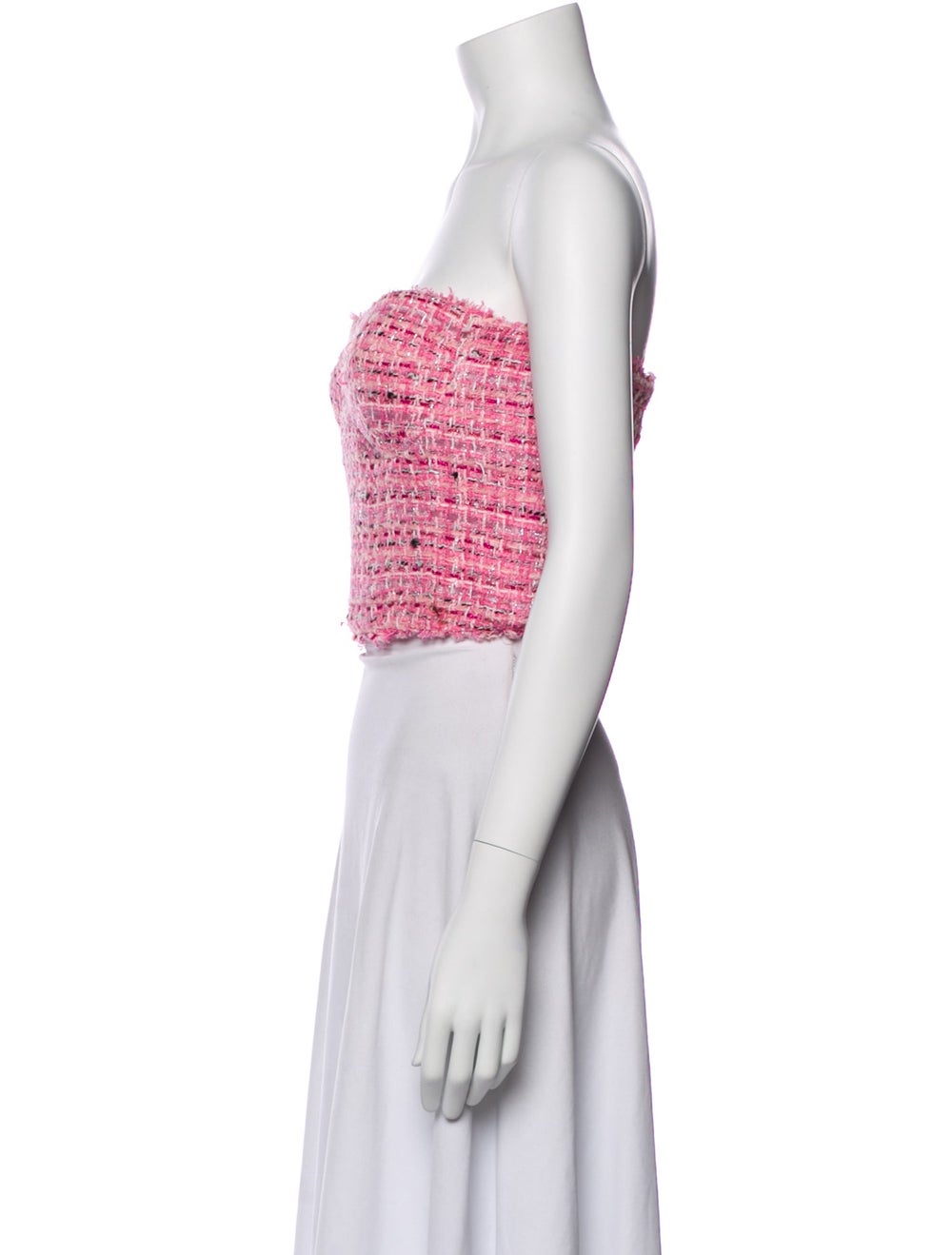Generation Love Tweed Pattern Strapless Crop Top - image 2