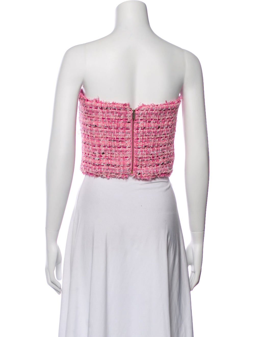 Generation Love Tweed Pattern Strapless Crop Top - image 3