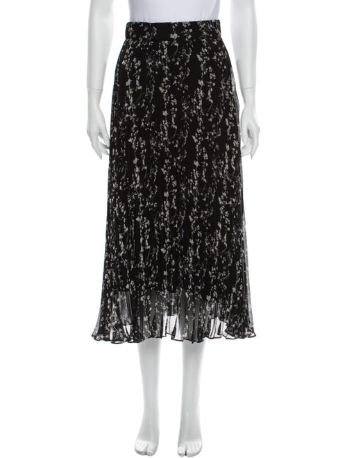 Ba&sh Floral Print Midi Length Skirt Black