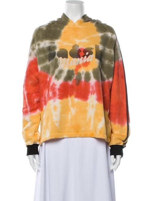 Ba&sh Tie-Dye Print V-Neck Sweatshirt Orange