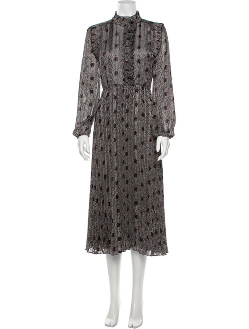 Ba&sh Floral Print Long Dress Black