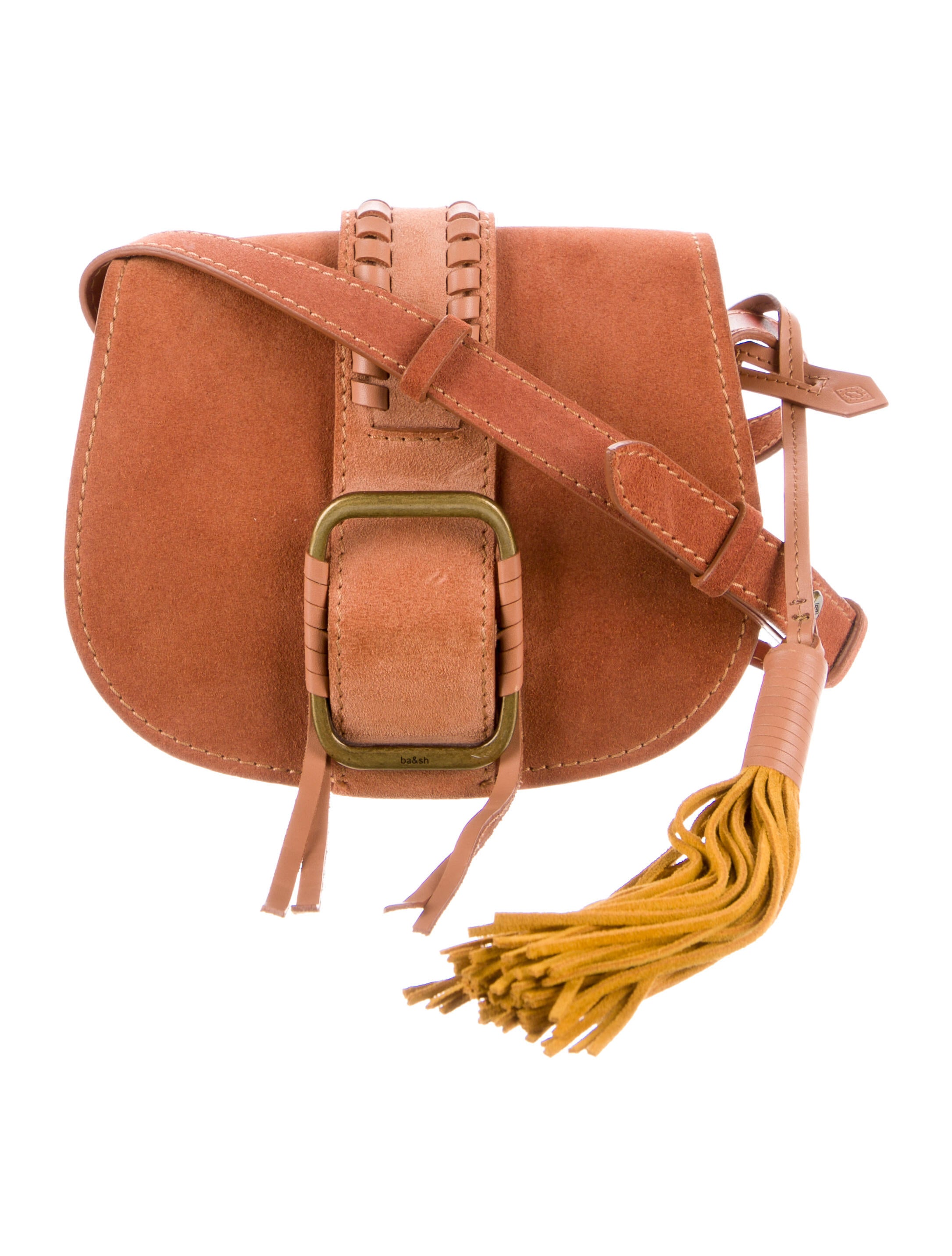 BA&SH Suede Tassel Crossbody Bag Brown Crossbody Bags, Handbags