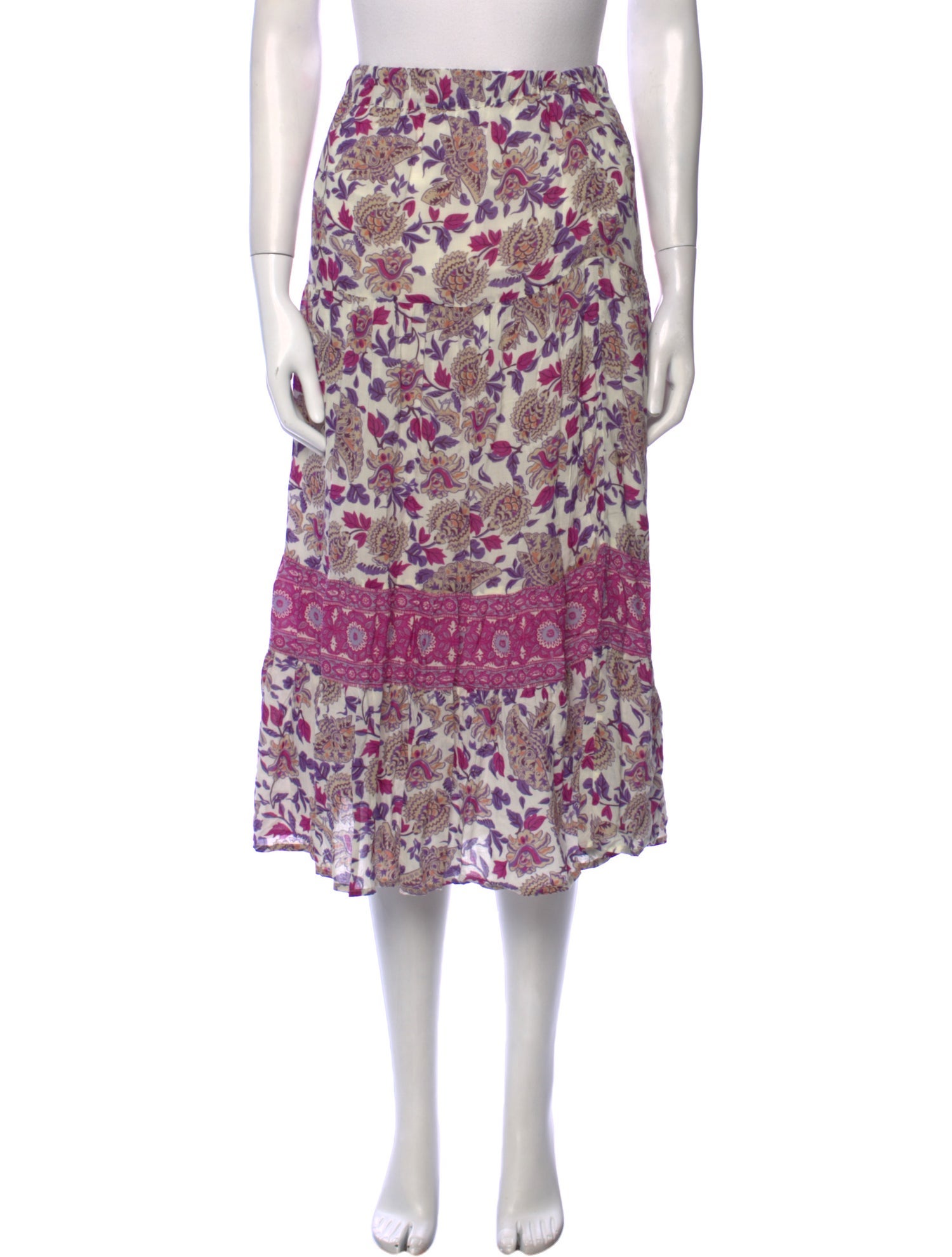 Batsheva x Laura Ashley Printed Midi Length Skirt White Skirts