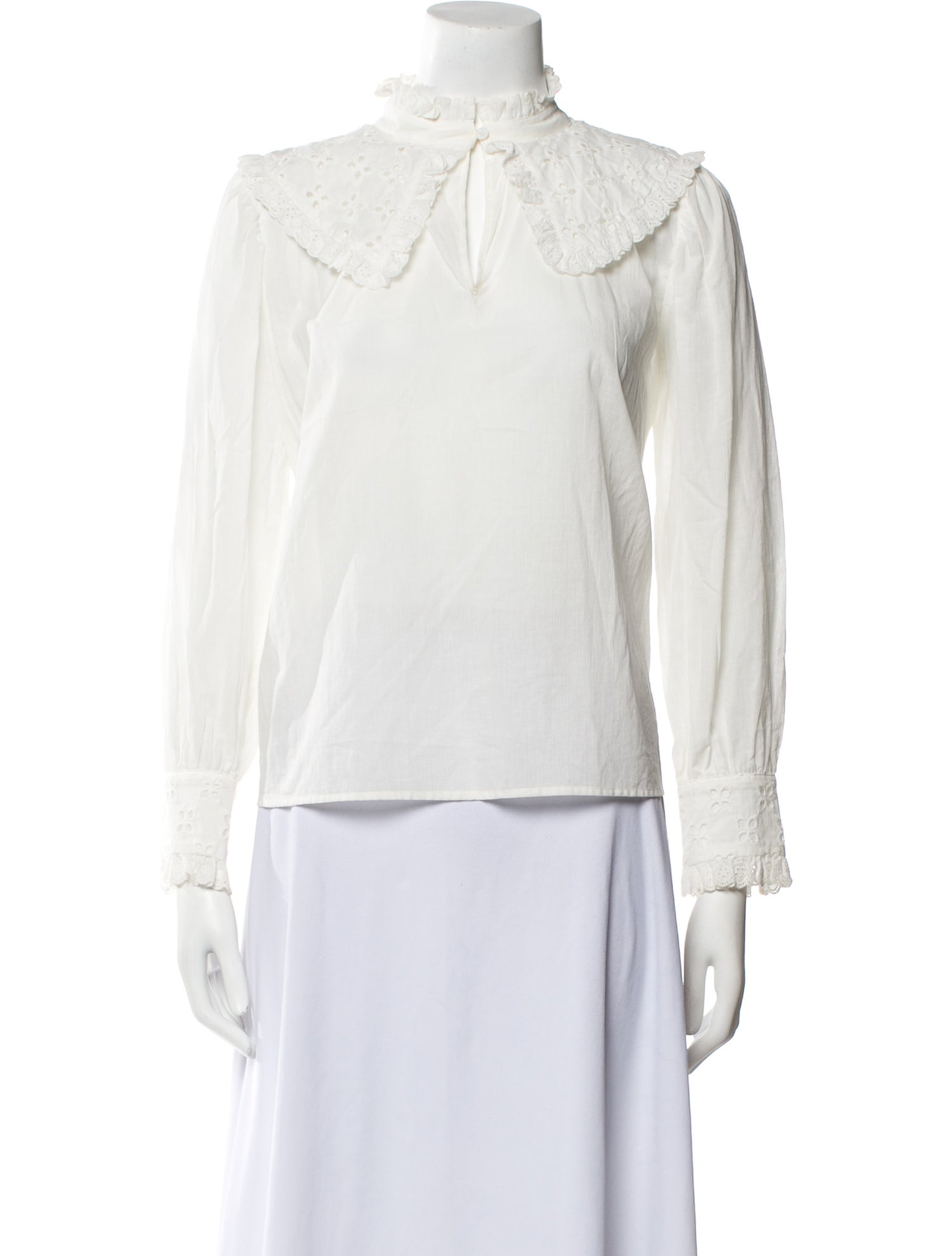 BA&SH Mock Neck Long Sleeve Blouse