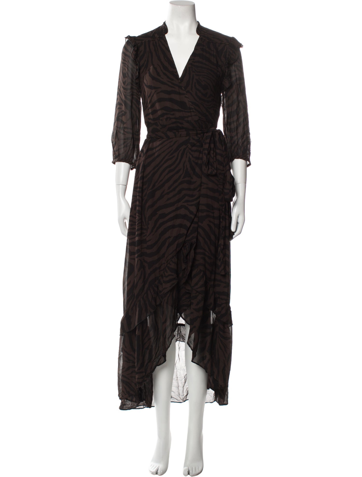 BA&SH Animal Print Long Dress