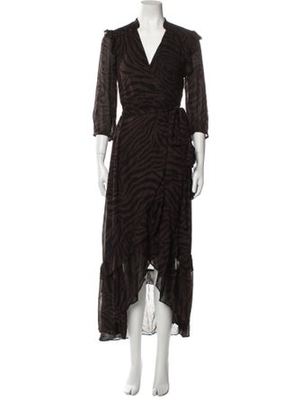BA&SH Animal Print Long Dress