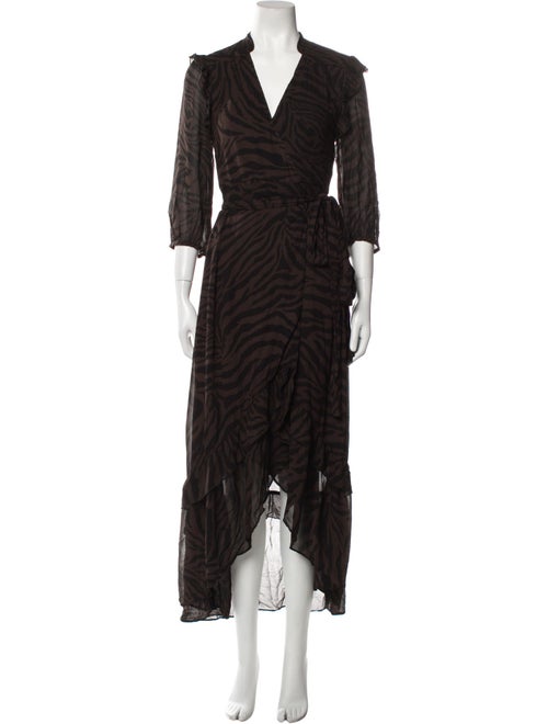 BA&SH Animal Print Long Dress