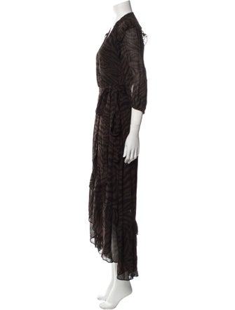 BA&SH Animal Print Long Dress