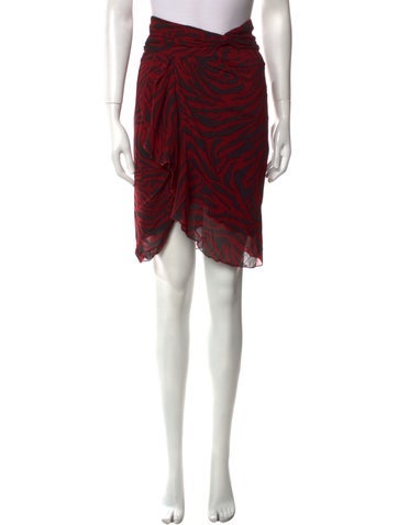 Ba&Sh Skirts Animal Print Knee-Length Skirt XS