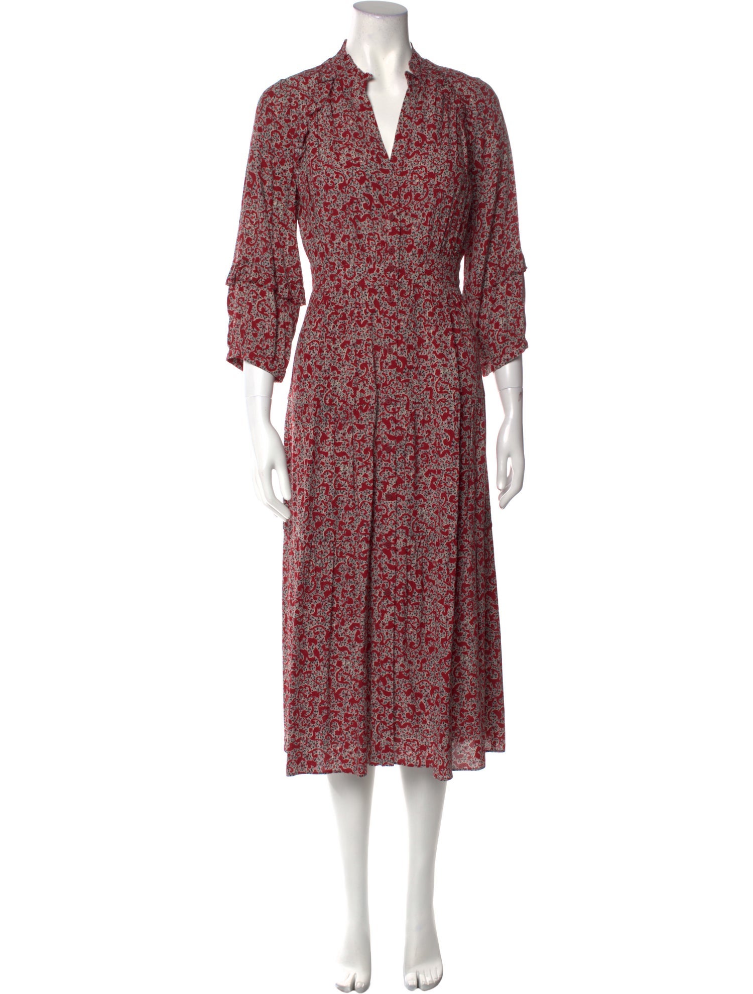 BA&SH Floral Print Midi Length Dress w/ Tags