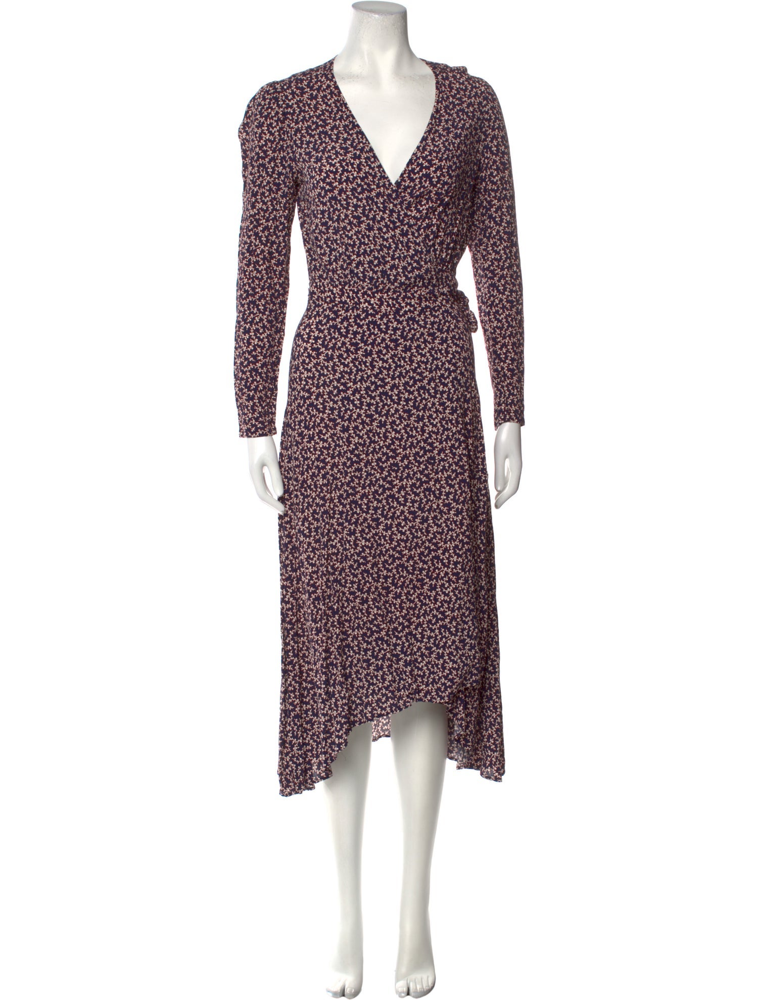 BA&SH Floral Print Midi Length Dress