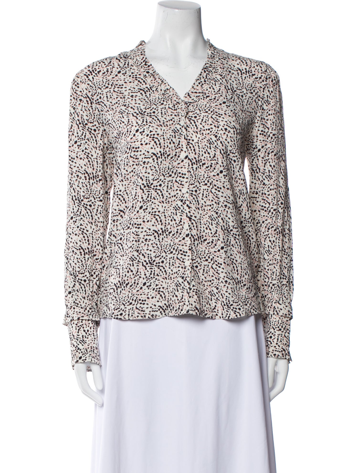 BA&SH Printed V-Neck Blouse w/ Tags