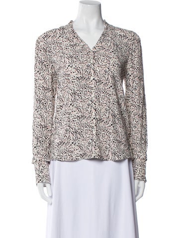 Ba&Sh Tops Printed V-Neck Blouse XS