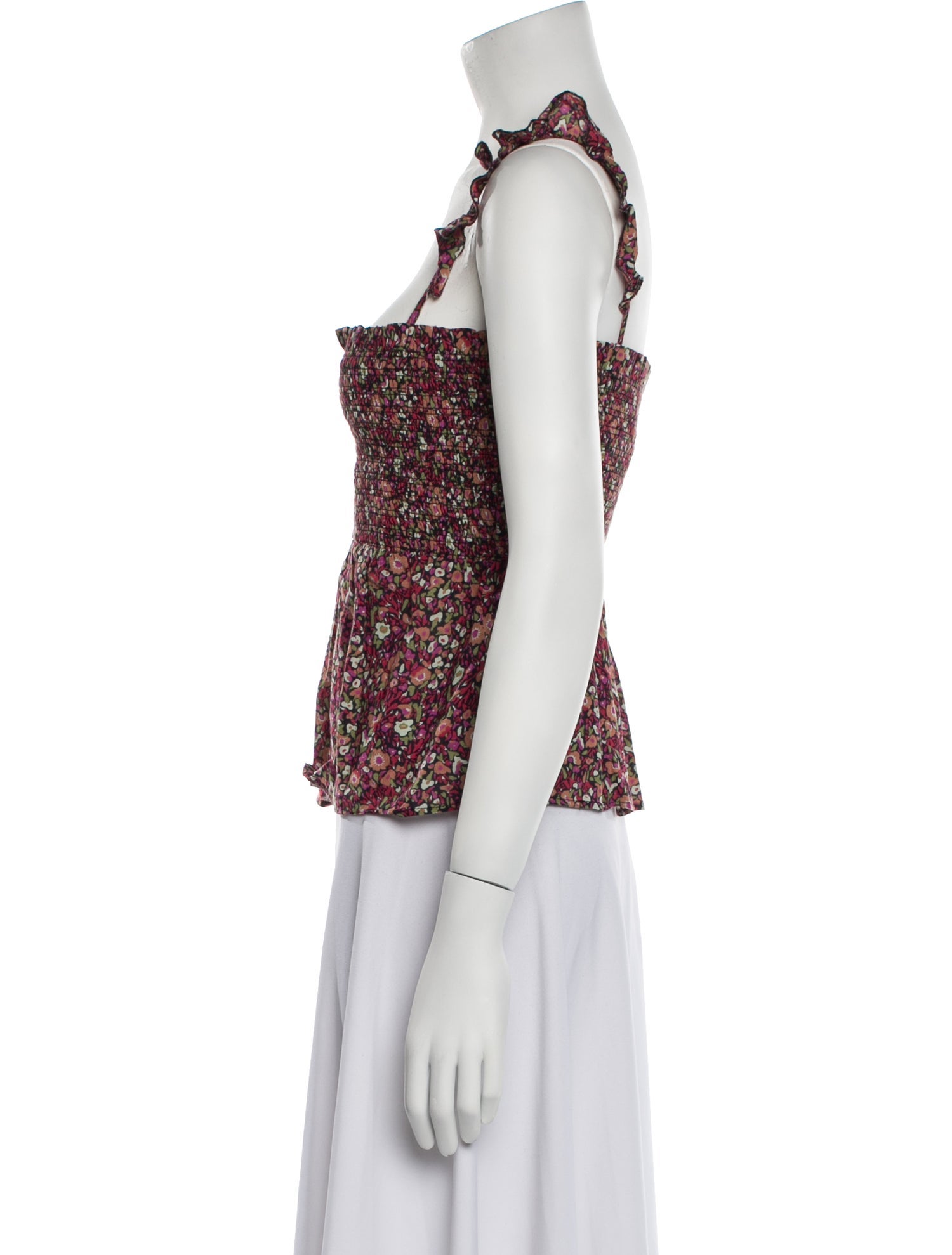 BA&SH Floral Print Square Neckline Crop Top w/ Tags