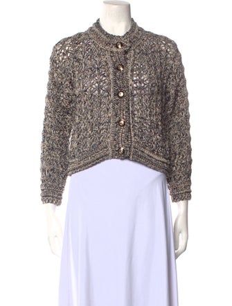 BA&SH Tweed Pattern Crew Neck Sweater