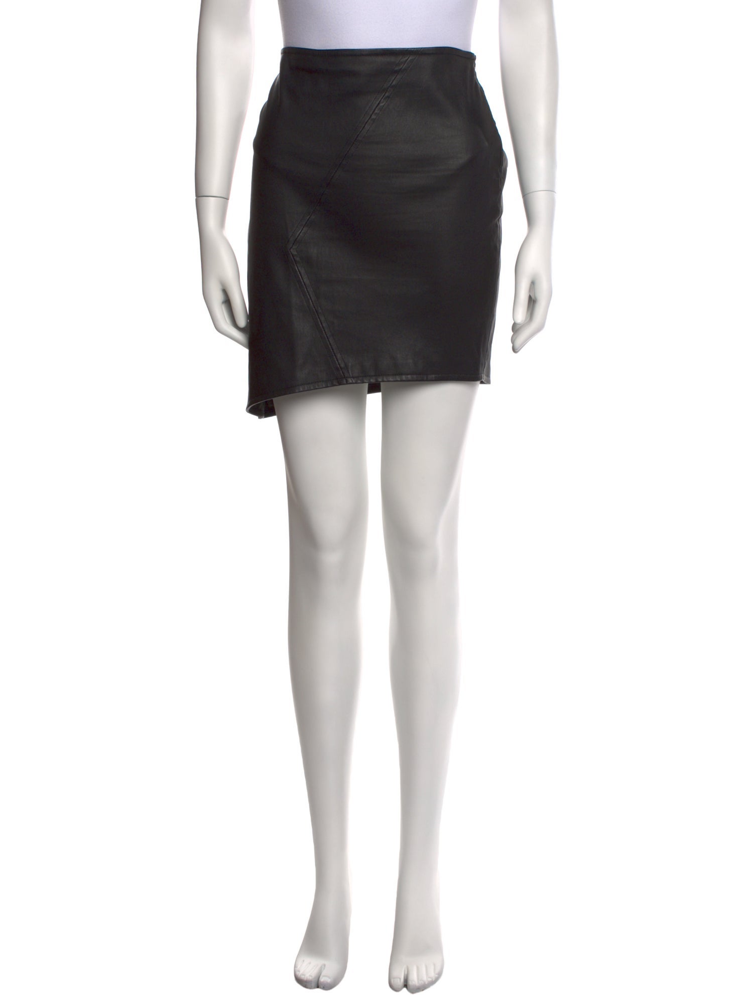 BA&SH Lamb Leather Mini Skirt