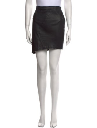 BA&SH Lamb Leather Mini Skirt