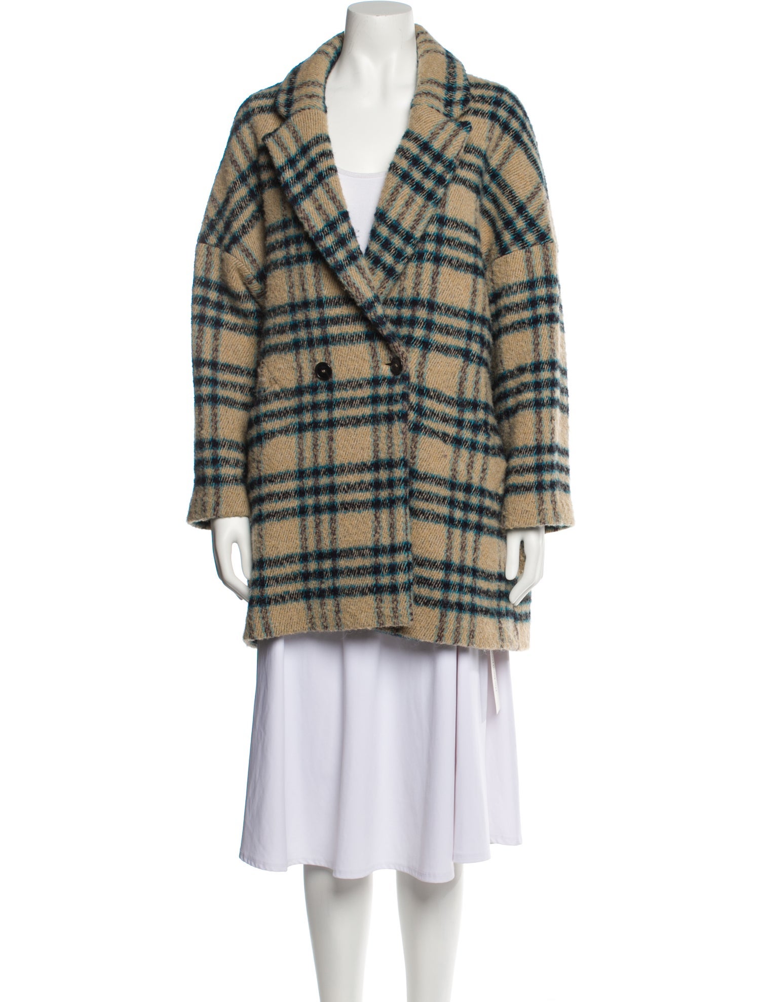 BA&SH Plaid Print Coat