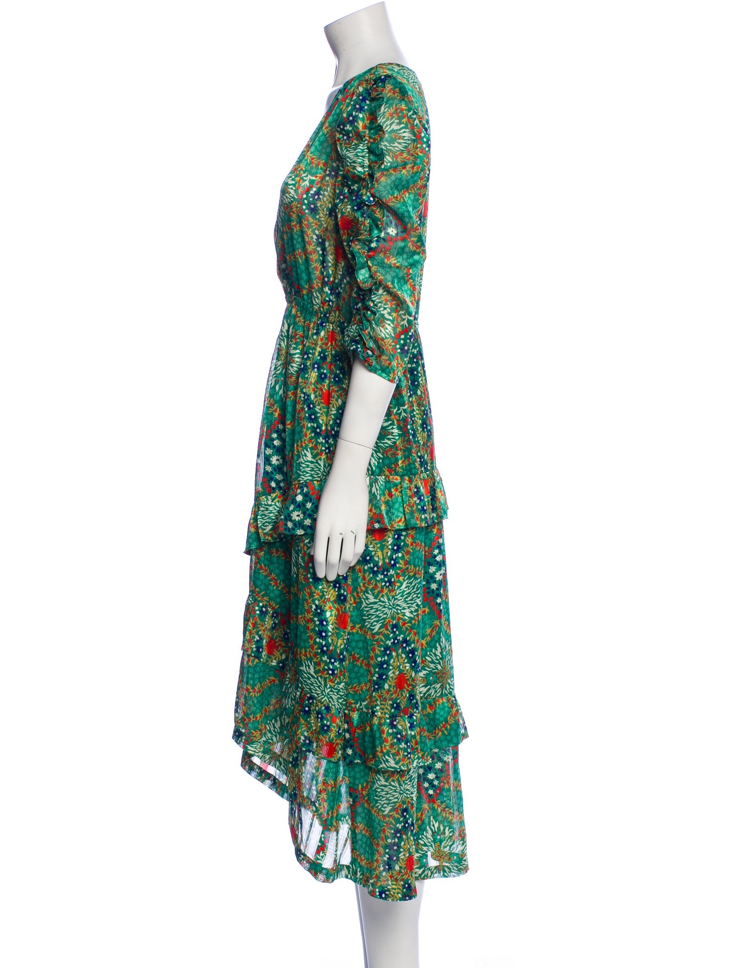 BA&SH Floral Print Long Dress - Green Dresses, Clothing - W2H60356 | The  RealReal