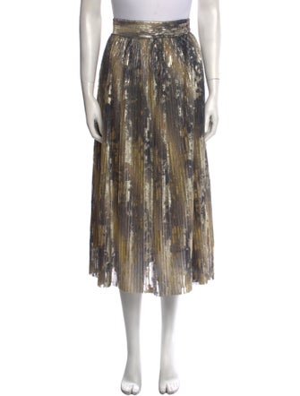 BA&SH Animal Print Midi Length Skirt