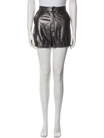 BA&SH Lamb Leather Mini Shorts