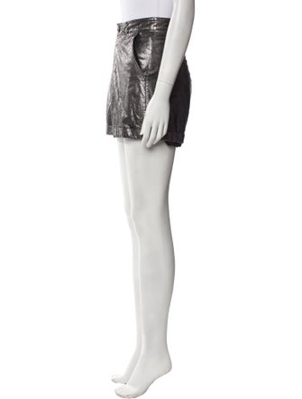 BA&SH Lamb Leather Mini Shorts