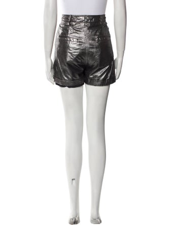 BA&SH Lamb Leather Mini Shorts