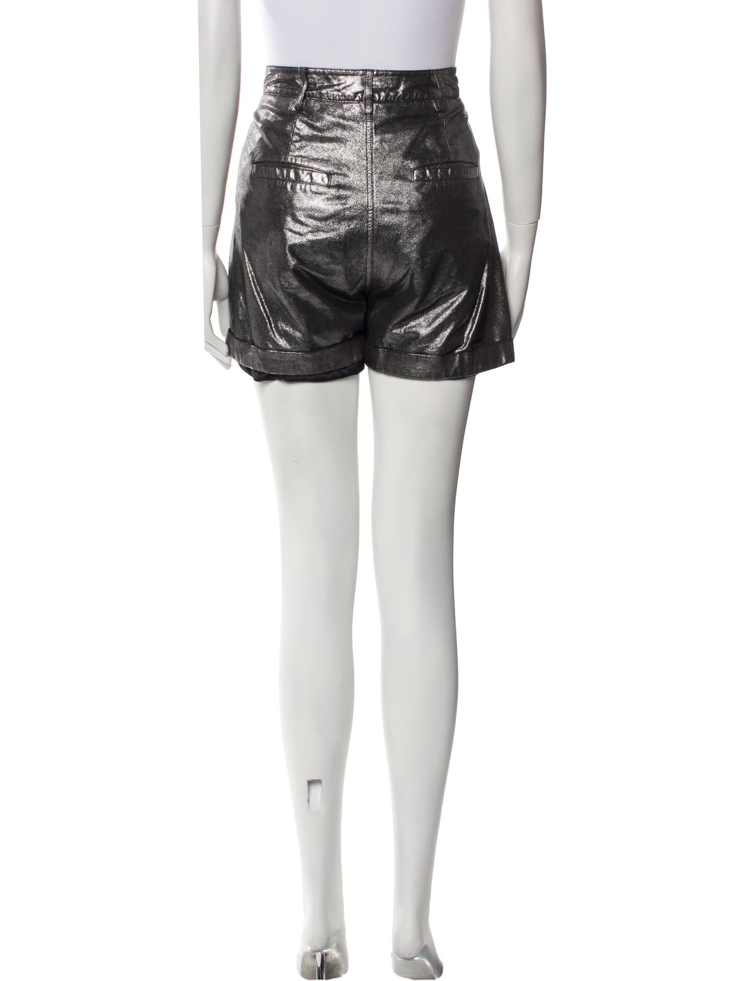 BA&SH Lamb Leather Mini Shorts