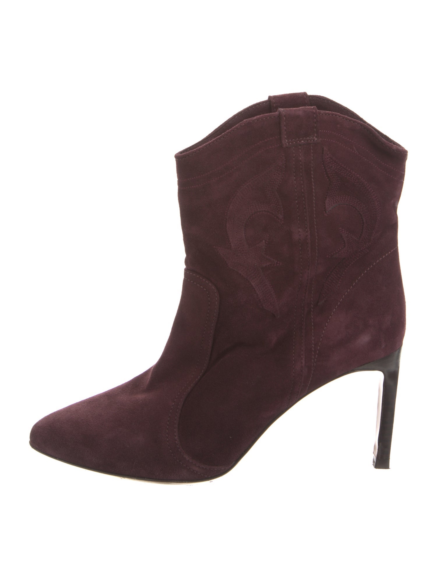 BA&SH Suede Embroidered Accent Western Boots