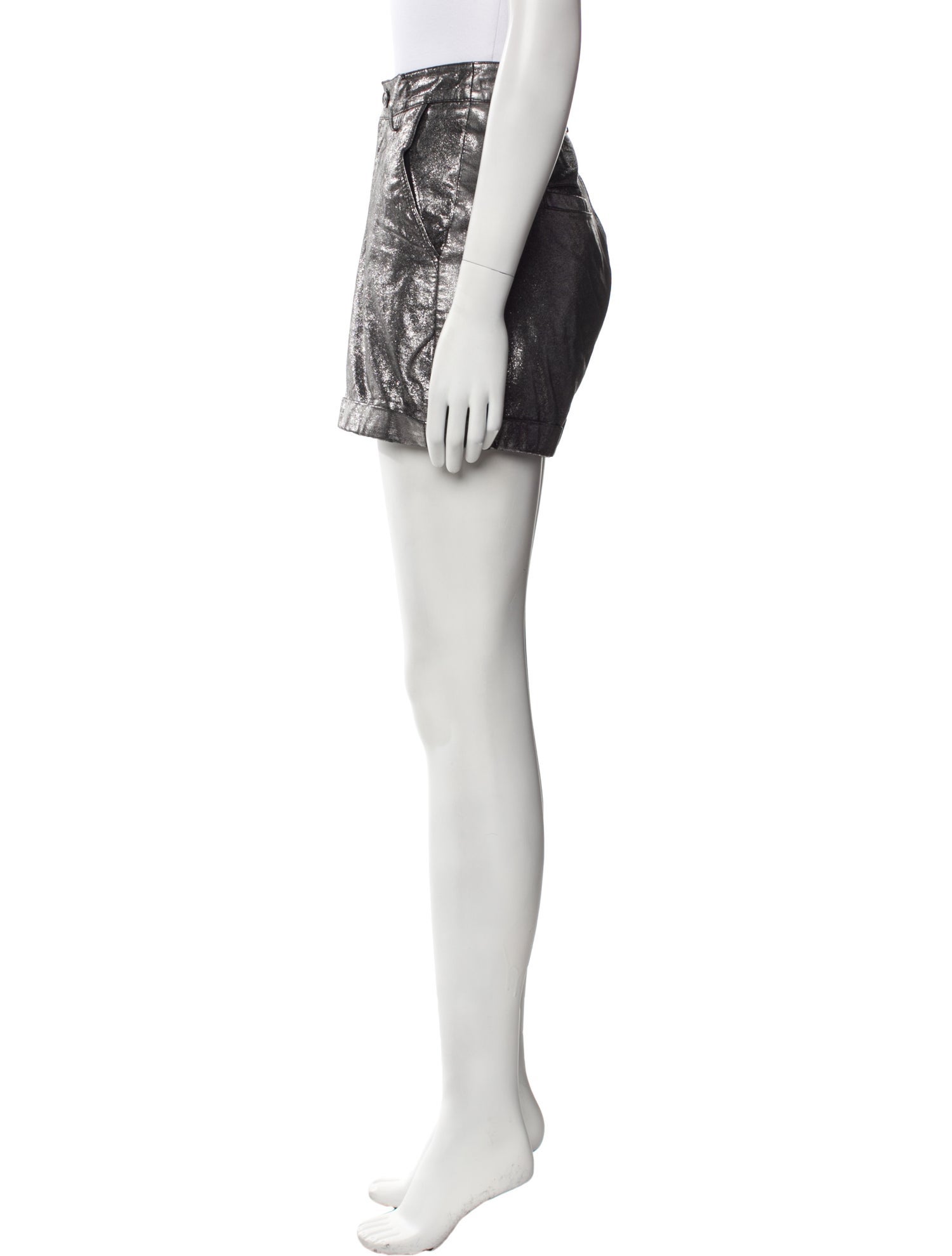 BA&SH Lamb Leather Mini Shorts