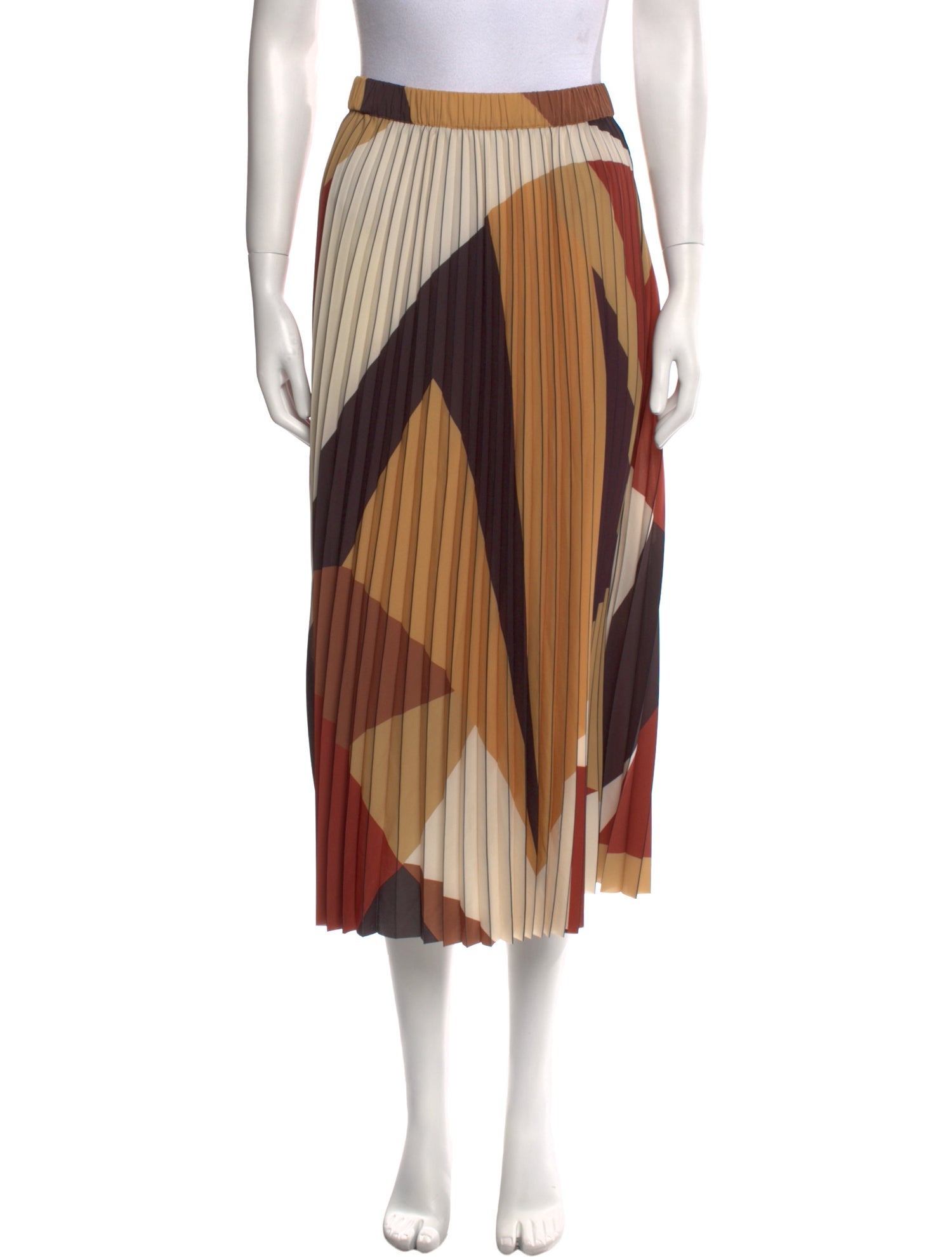 BA&SH Colorblock Pattern Midi Length Skirt