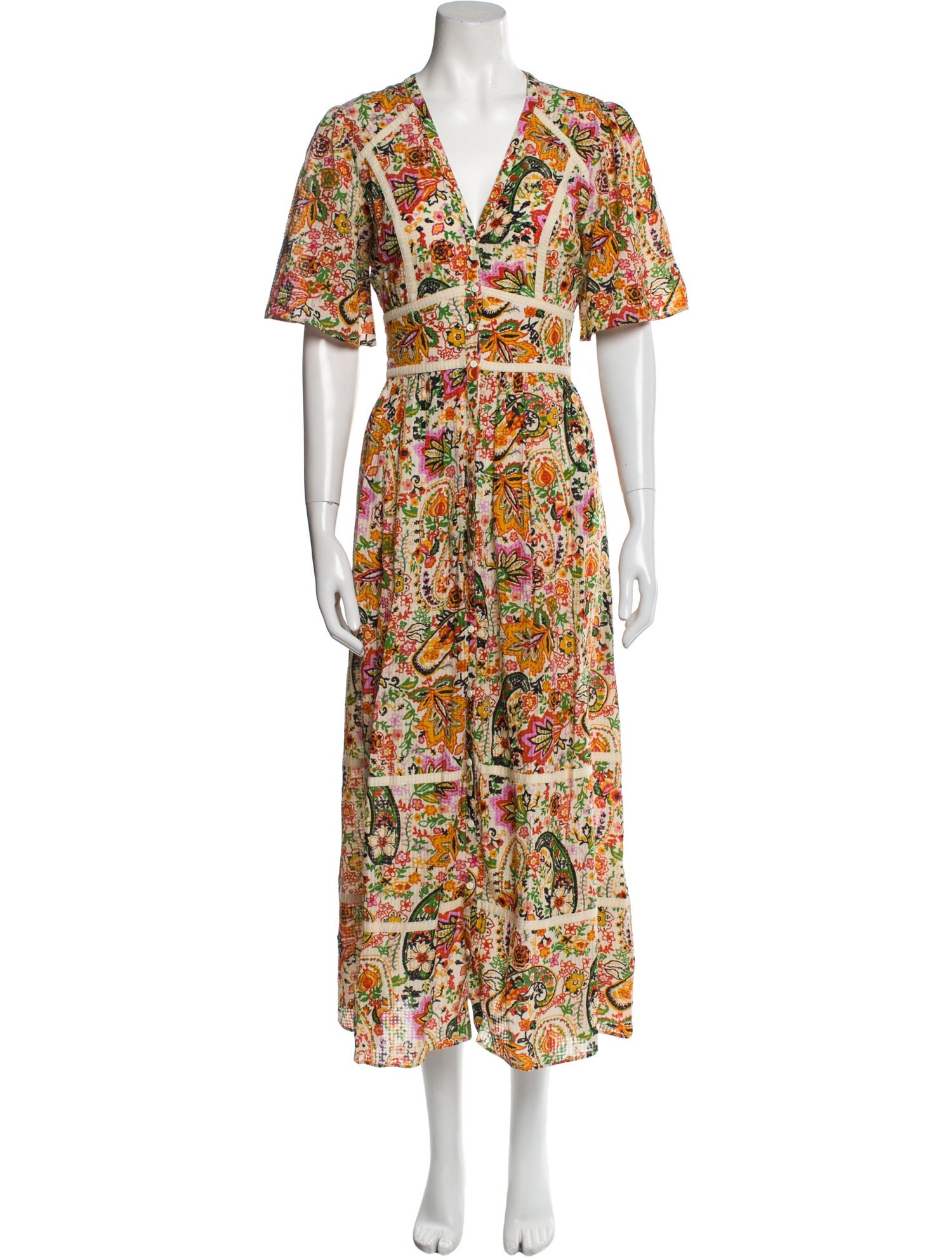 BA&SH Floral Print Long Dress