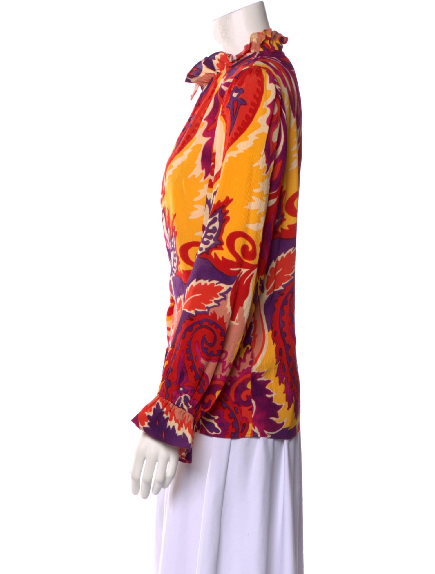 BA&SH Floral Print Mock Neck Blouse