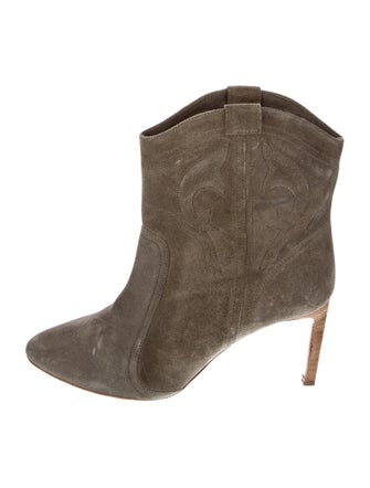 BA&SH Suede Whipstitch Trim Western Boots