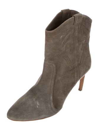 BA&SH Suede Whipstitch Trim Western Boots