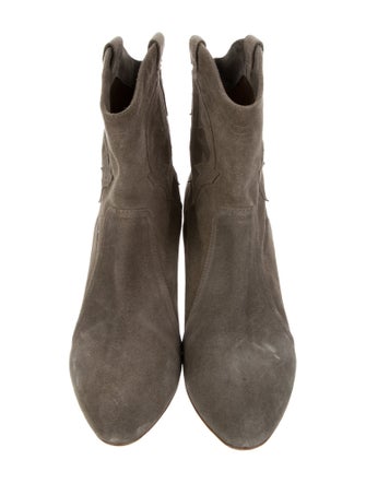 BA&SH Suede Whipstitch Trim Western Boots