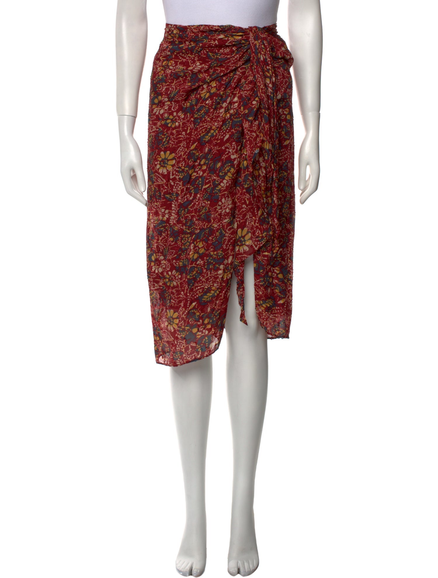 BA&SH Floral Print Midi Length Skirt