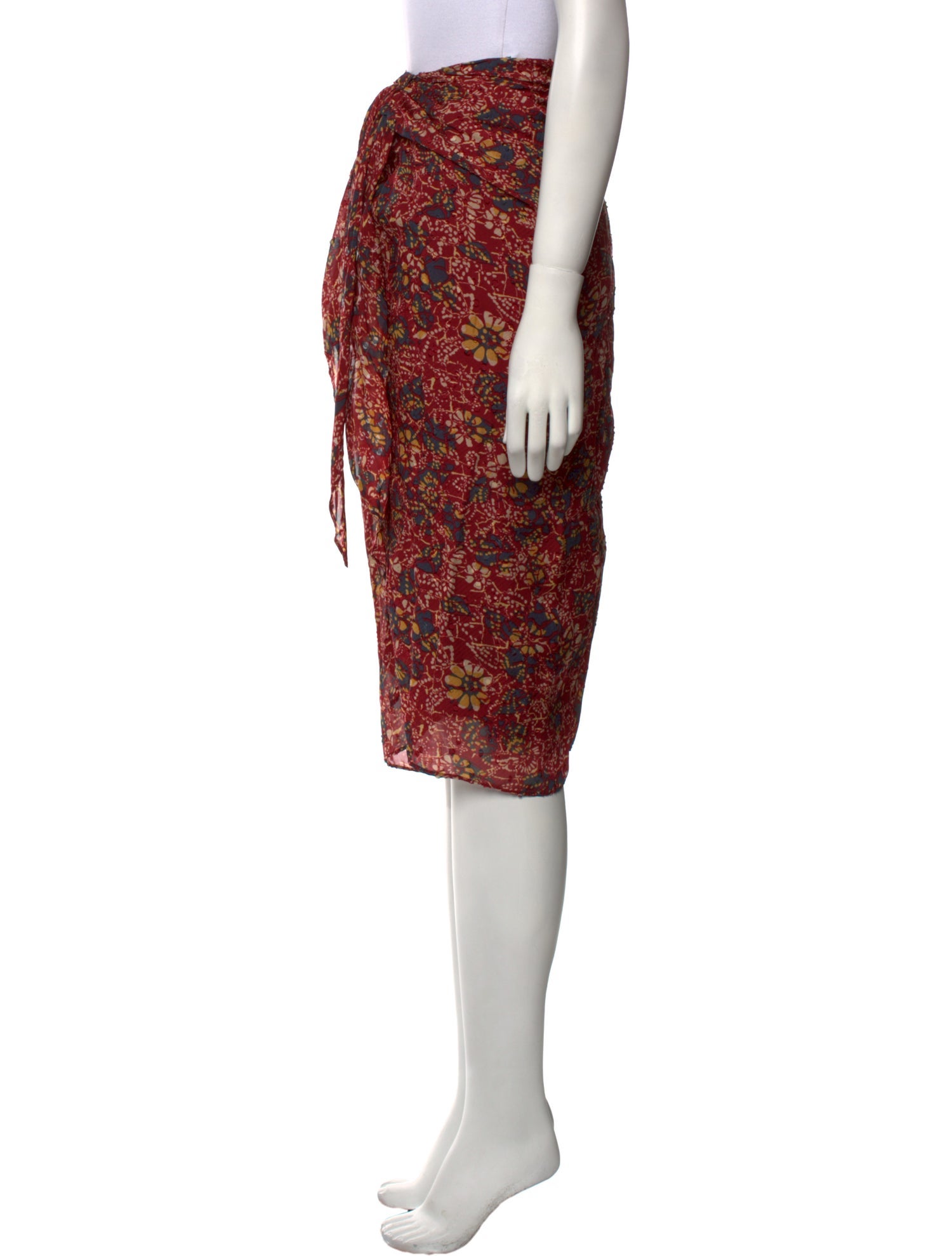 BA&SH Floral Print Midi Length Skirt