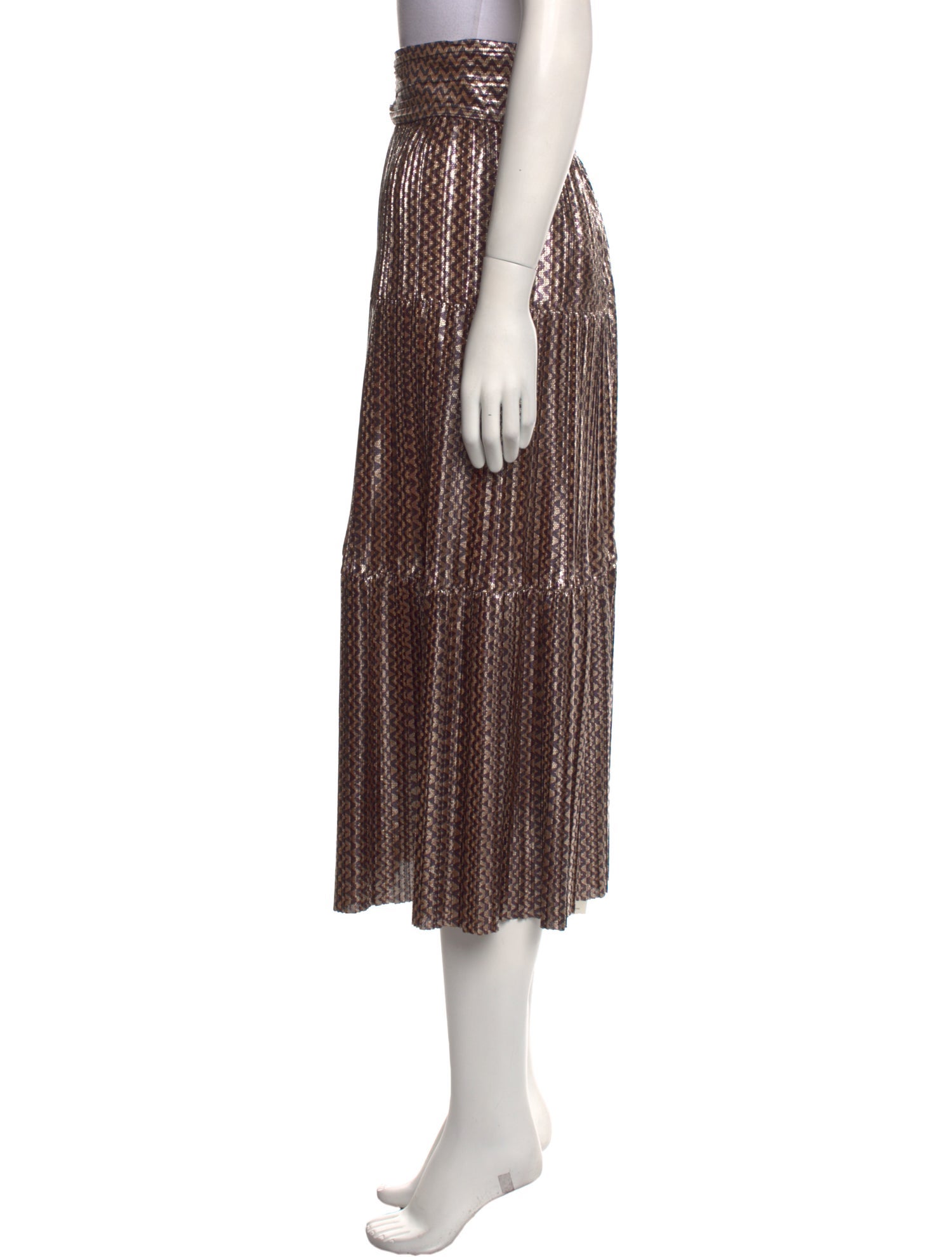 BA&SH Pleated Accents Midi Length Skirt