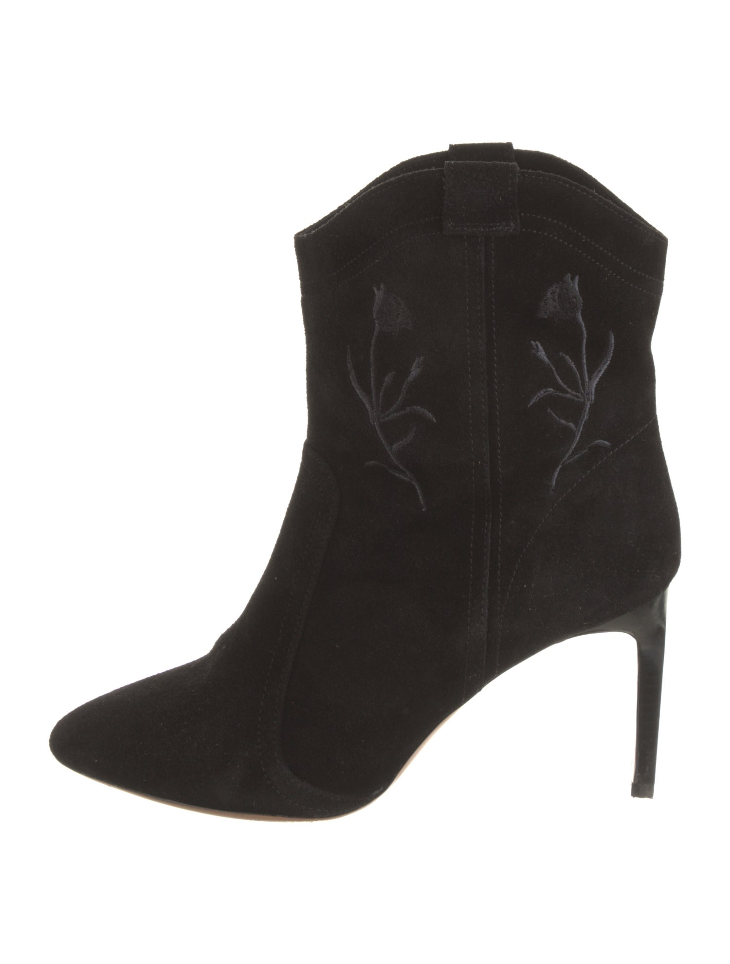 BA&SH Suede Embroidered Accent Western Boots