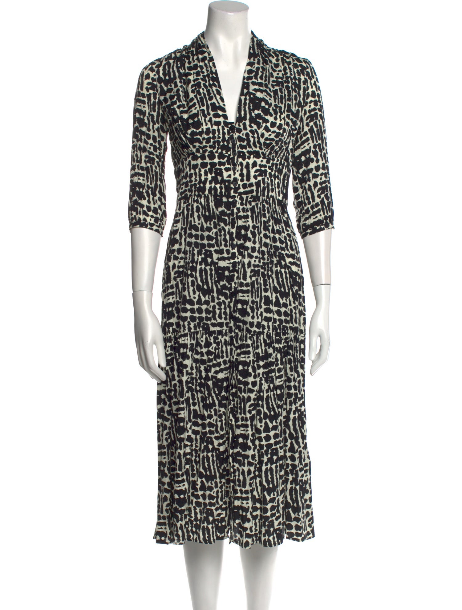 BA&SH Printed Midi Length Dress