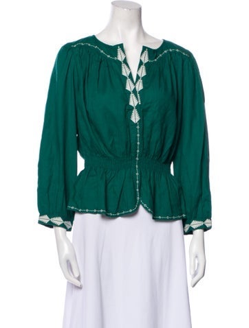 Ba&Sh Tops V-Neck Three-Quarter Sleeve Blouse US 2 | XS