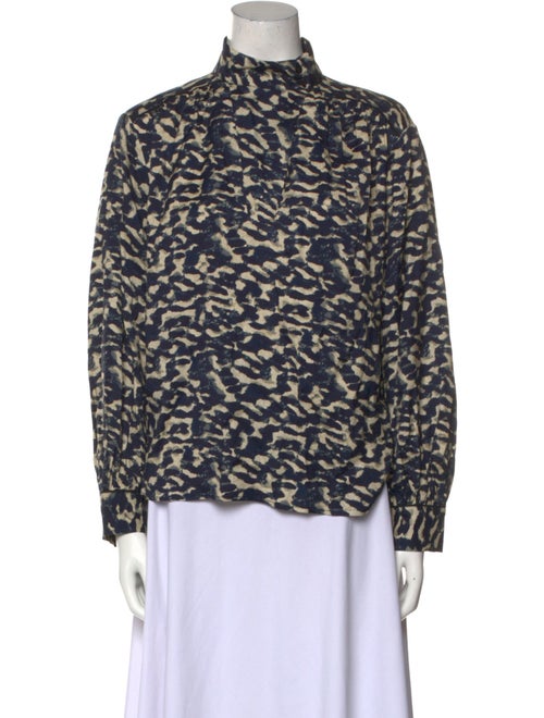 BA&SH Printed Mock Neck Blouse