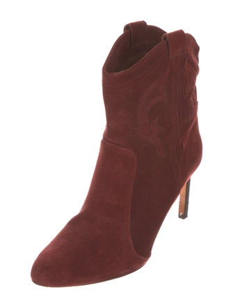 BA&SH Suede Embroidered Accent Western Boots